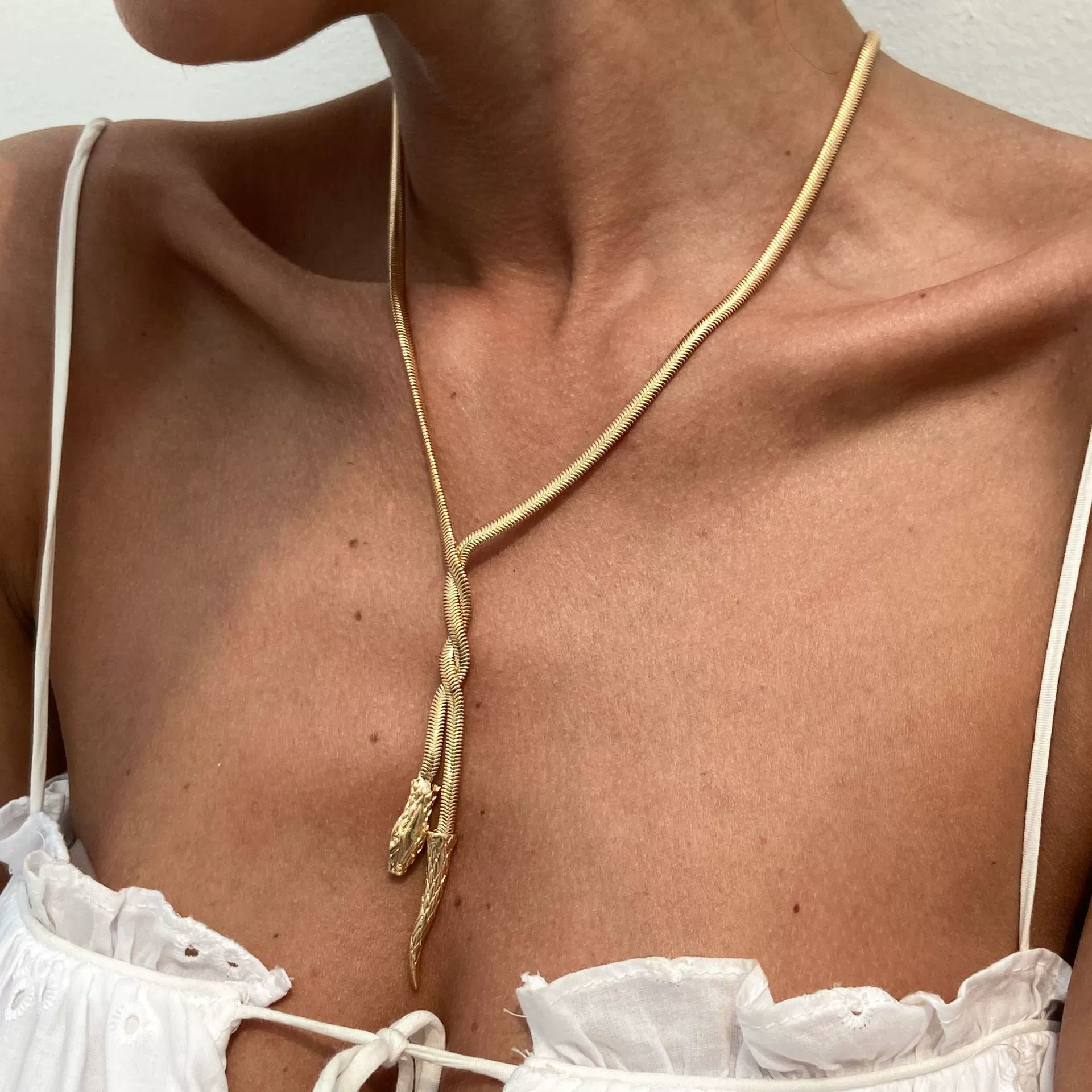 Metal Braided Snake Bone Clavicle Chain Necklace For Women Iron Chain Alloy Animal Pattern Electroplating - Image 8