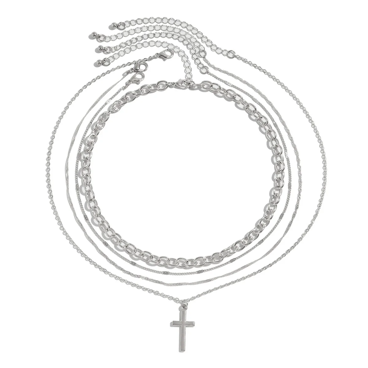 Metal Cross Pendant Necklace Geometric Vintage Style Iron Alloy Electroplating For Women - Image 5