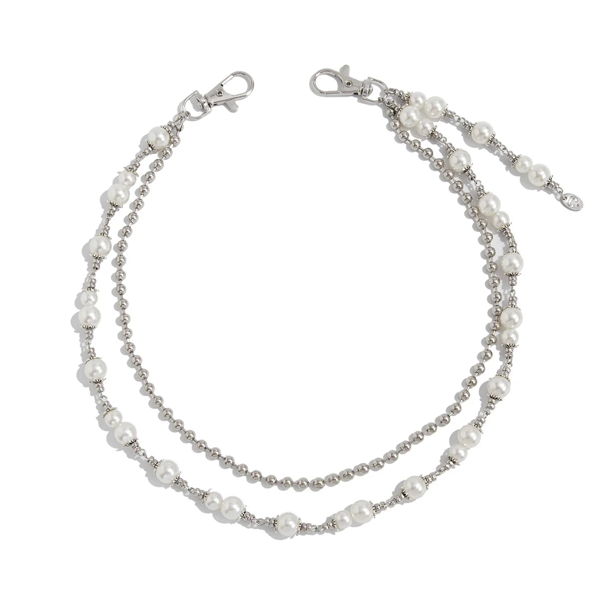 Metal Cross Pendant Pants Chain Punk Style Imitation Pearl Beaded Waist Accessory - Image 5