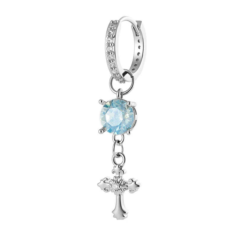 Metal Cross Pendant Women's Earrings With Austrian Round Diamond And Zirconia - Image 7