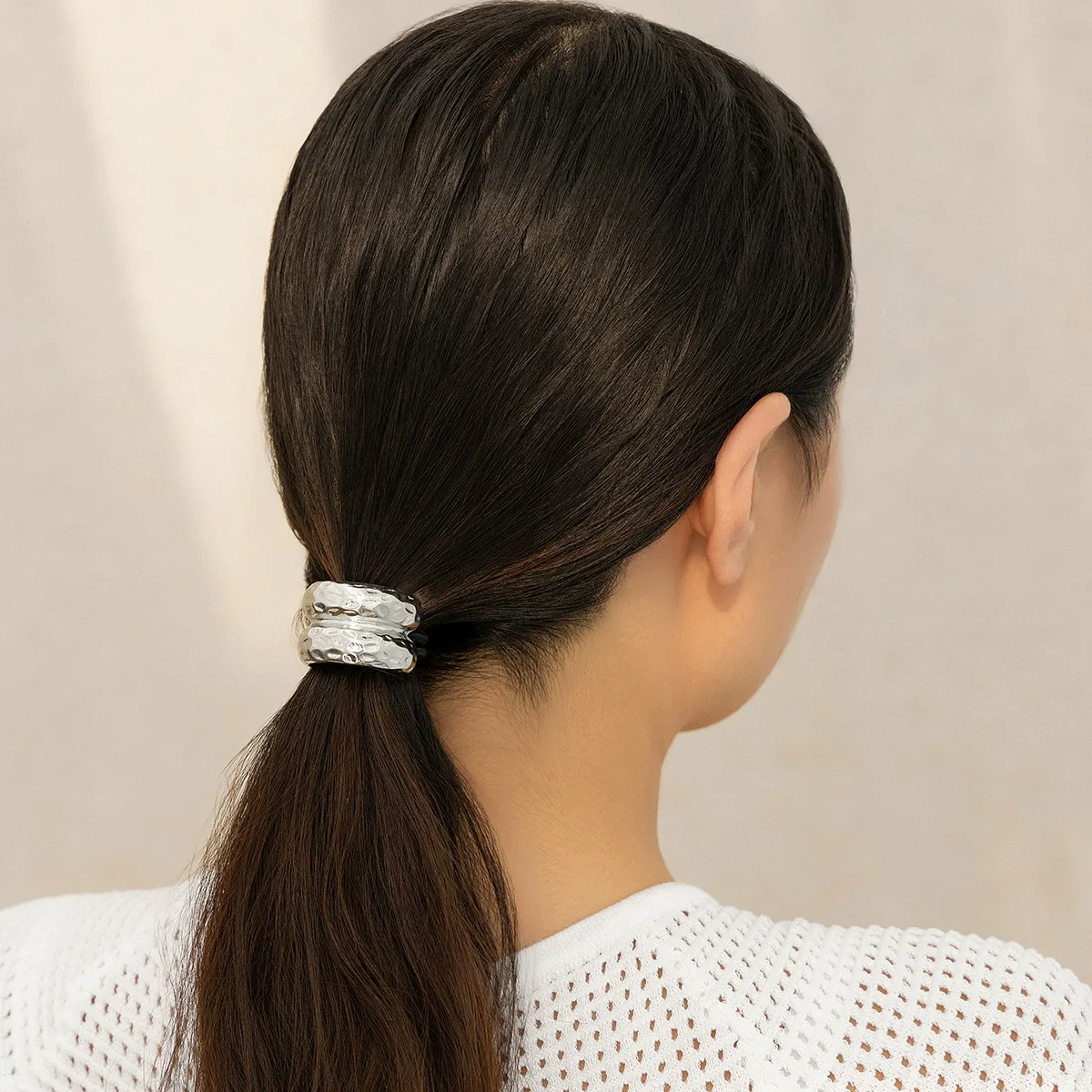 Metal Elastic Hair Ring Geometric Square Female Hair Accessories Alloy Electroplated - Image 10