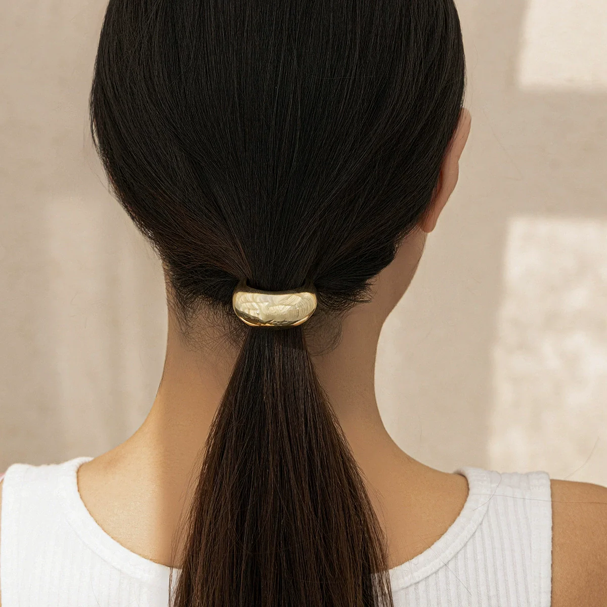 Metal Elastic Hair Ring Geometric Square Female Hair Accessories Alloy Electroplated - Image 11
