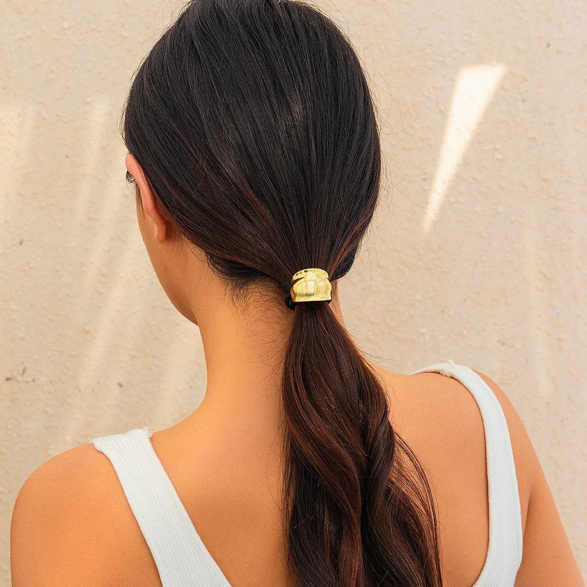 Metal Elastic Hair Ring Geometric Square Female Hair Accessories Alloy Electroplated - Image 15