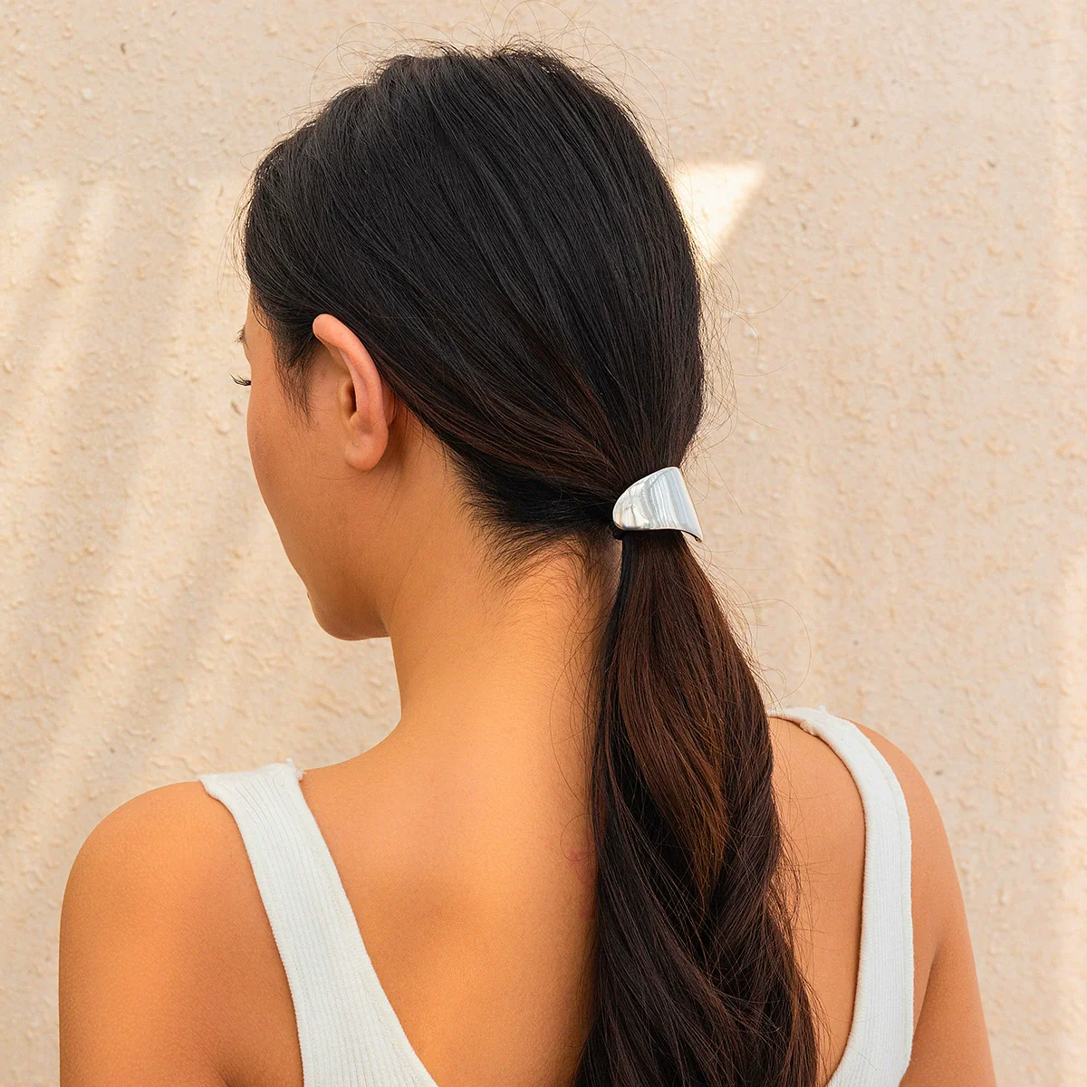 Metal Elastic Hair Ring Geometric Square Female Hair Accessories Alloy Electroplated - Image 16