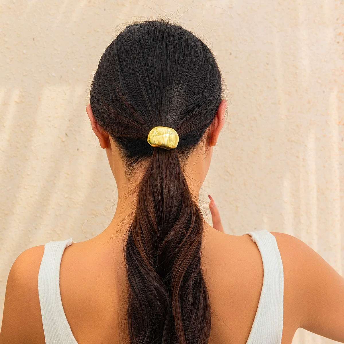 Metal Elastic Hair Ring Geometric Square Female Hair Accessories Alloy Electroplated - Image 17