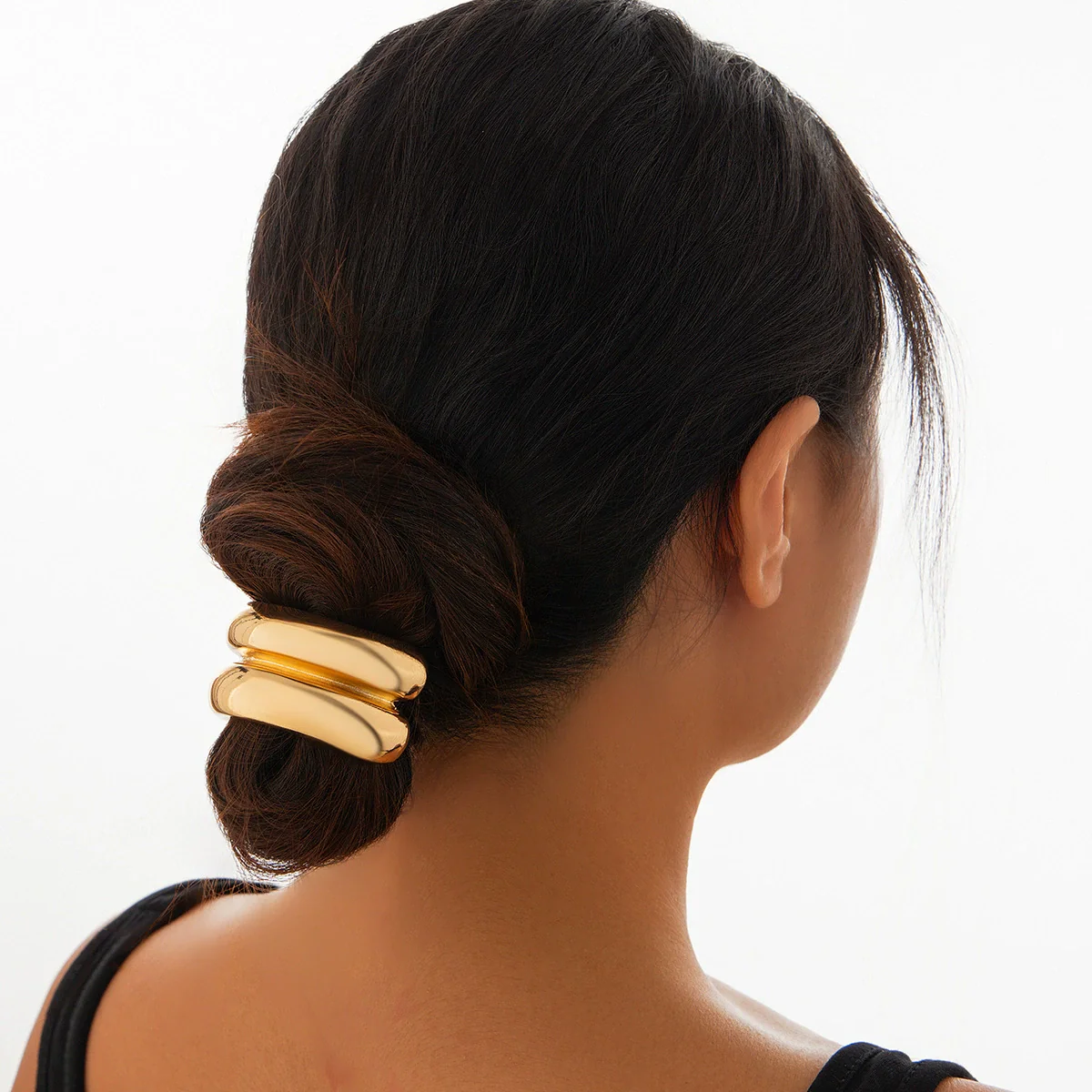 Metal Elastic Hair Ring Geometric Square Female Hair Accessories Alloy Electroplated - Image 18