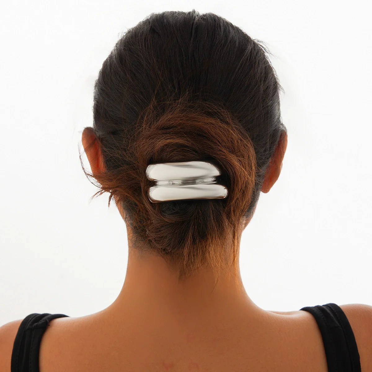 Metal Elastic Hair Ring Geometric Square Female Hair Accessories Alloy Electroplated - Image 19