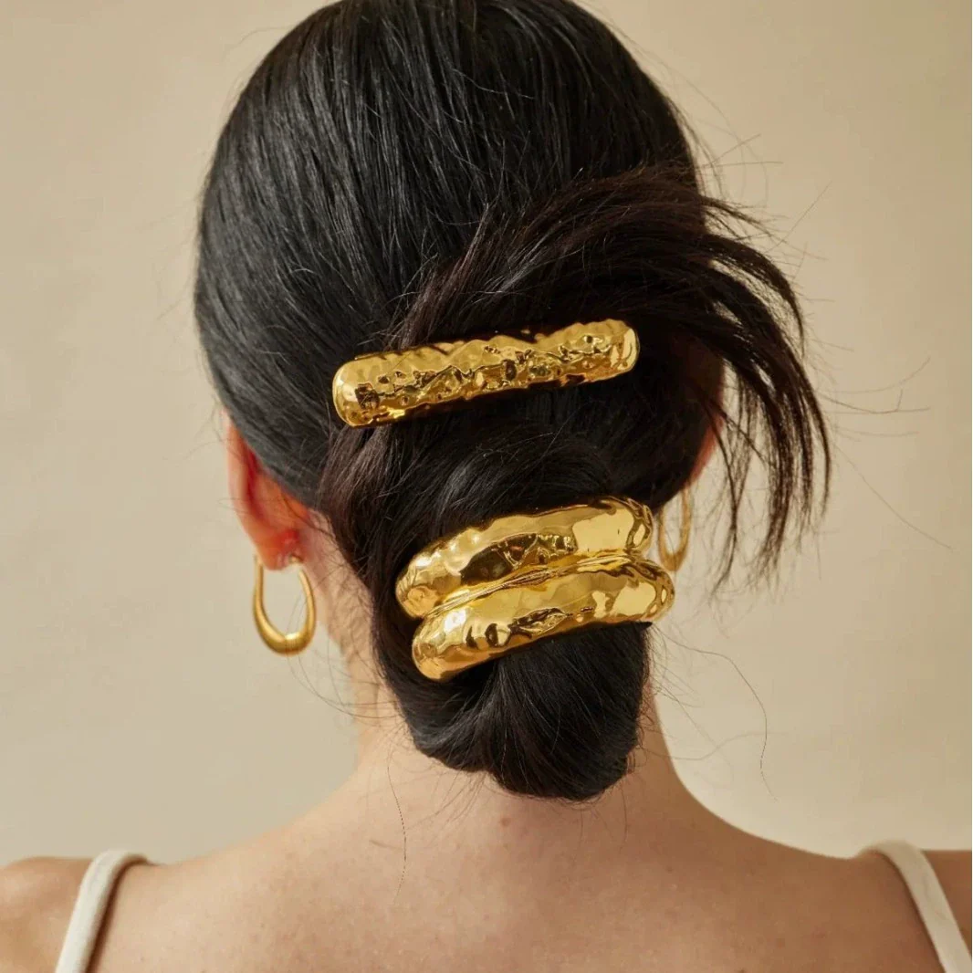 Metal Elastic Hair Ring Geometric Square Female Hair Accessories Alloy Electroplated - Image 2