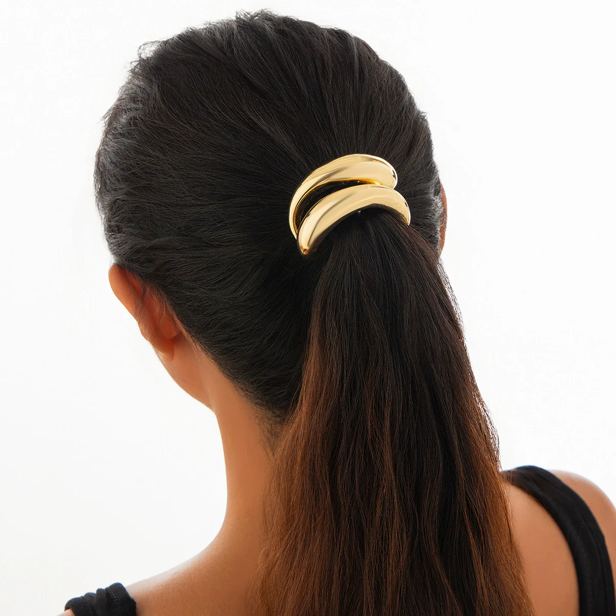 Metal Elastic Hair Ring Geometric Square Female Hair Accessories Alloy Electroplated - Image 21