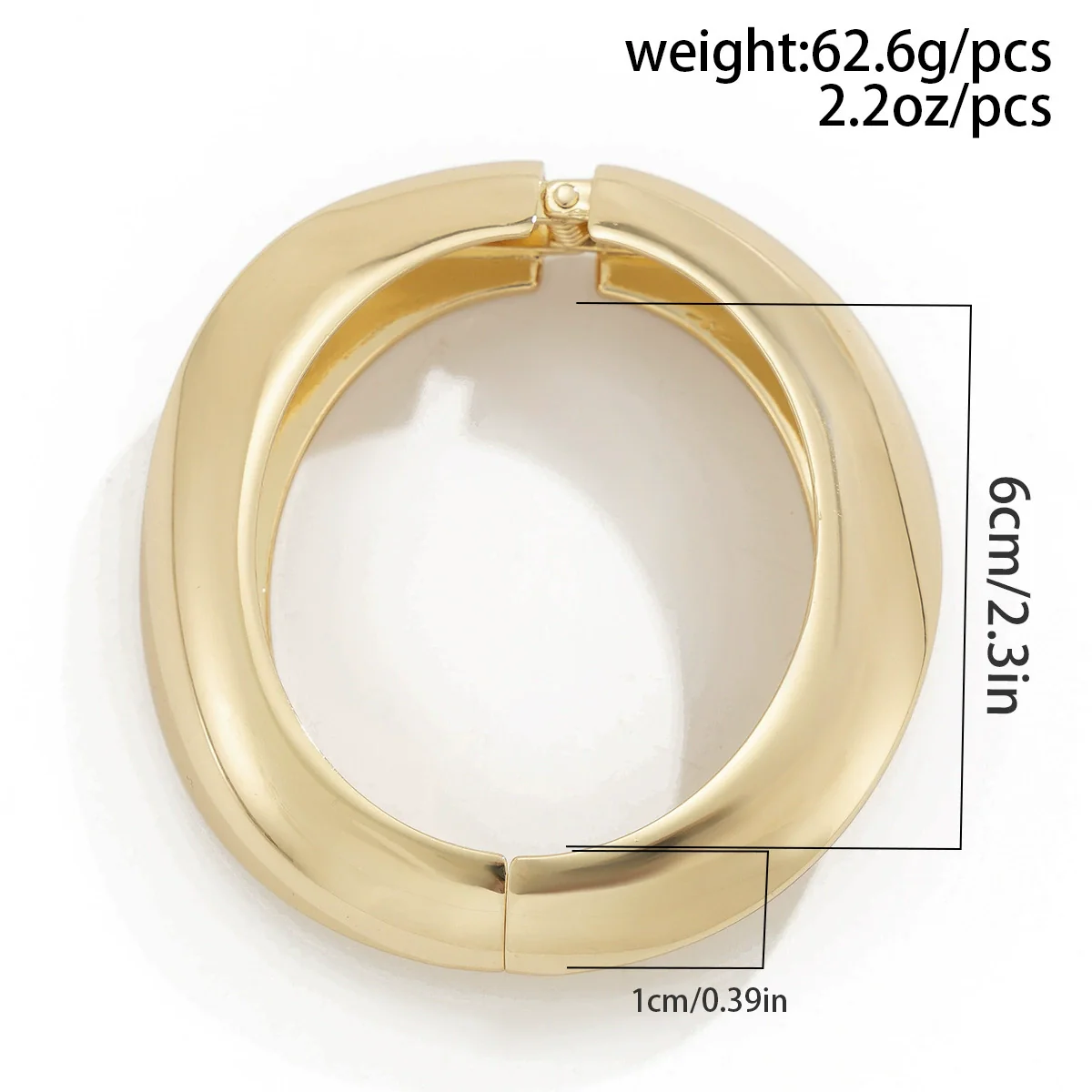 Metal Electroplated Geometric Smooth Opening Water Droplets Hug Bracelet For Women - Image 5