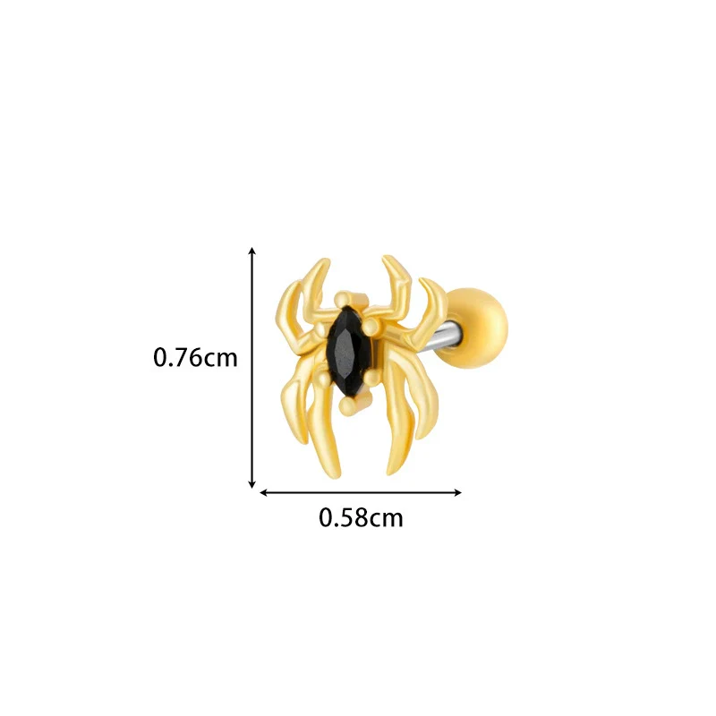 Metal Electroplated Love Bow Spider Conch Flower Style Women's Niche Earrings With Copper Inlaid Zircon - Image 19