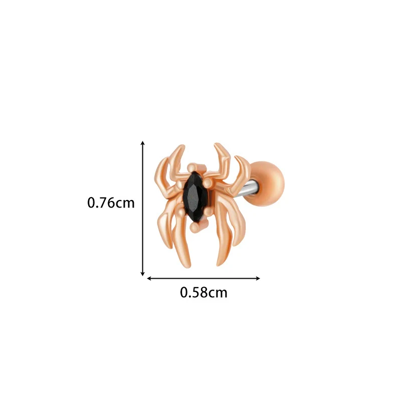 Metal Electroplated Love Bow Spider Conch Flower Style Women's Niche Earrings With Copper Inlaid Zircon - Image 20