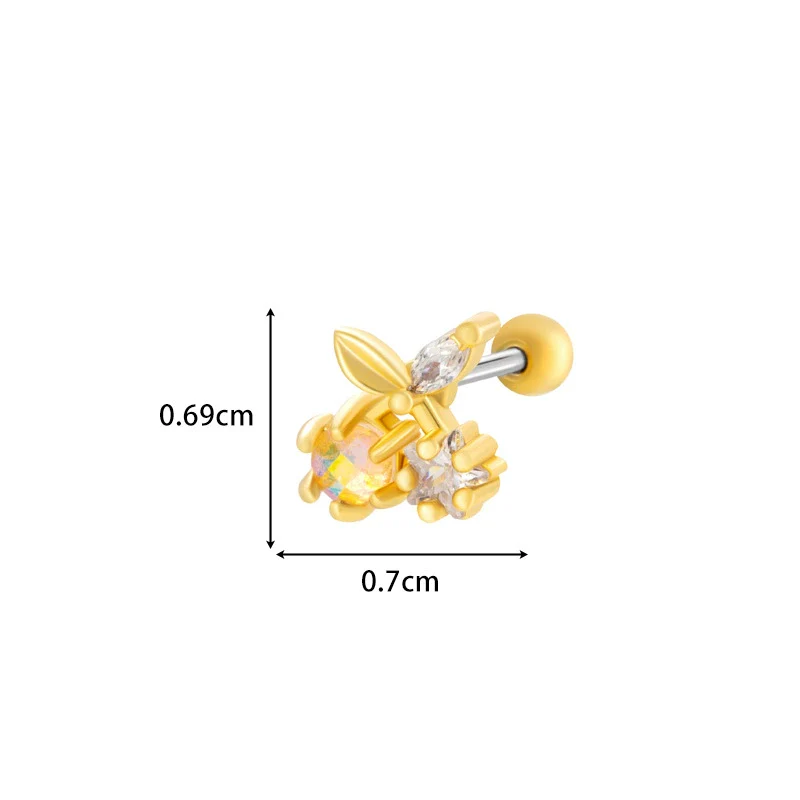 Metal Electroplated Love Bow Spider Conch Flower Style Women's Niche Earrings With Copper Inlaid Zircon - Image 22