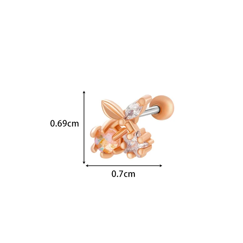 Metal Electroplated Love Bow Spider Conch Flower Style Women's Niche Earrings With Copper Inlaid Zircon - Image 23