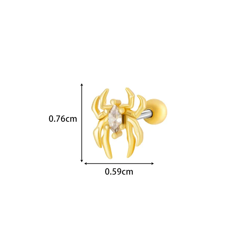 Metal Electroplated Love Bow Spider Conch Flower Style Women's Niche Earrings With Copper Inlaid Zircon - Image 25