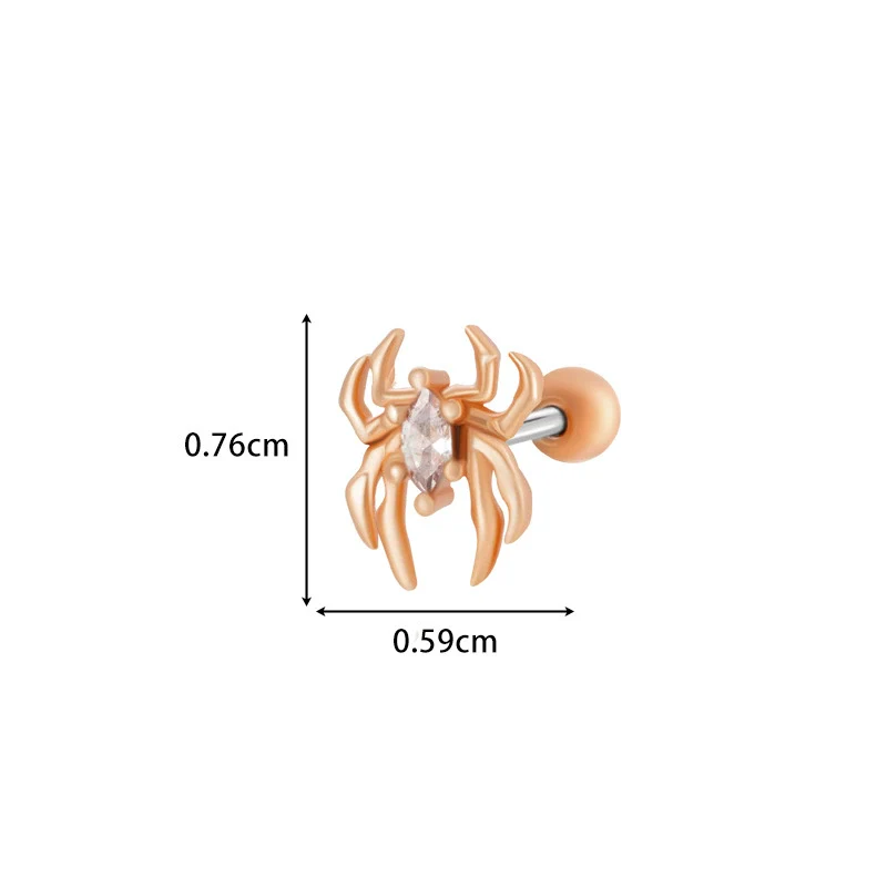 Metal Electroplated Love Bow Spider Conch Flower Style Women's Niche Earrings With Copper Inlaid Zircon - Image 26