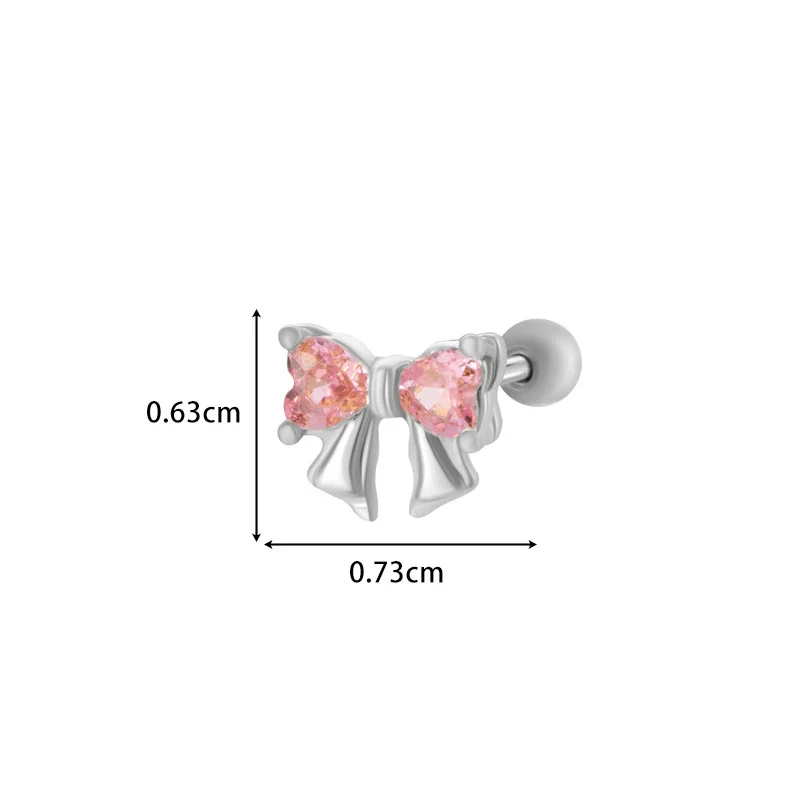 Metal Electroplated Love Bow Spider Conch Flower Style Women's Niche Earrings With Copper Inlaid Zircon - Image 9