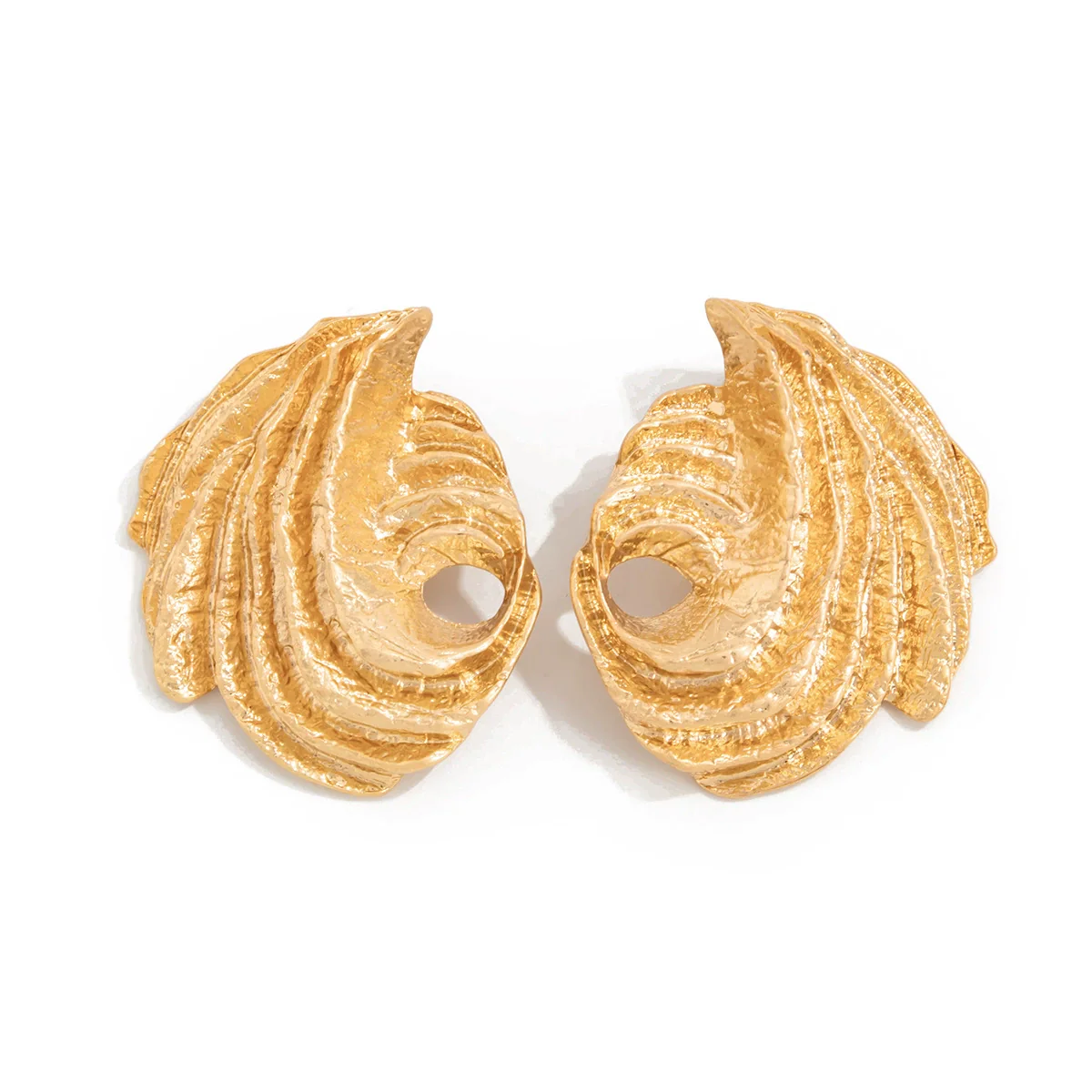 Metal Exaggerated Geometric Ushaped Twisted Cut Out Electroplated Women's Earrings - Image 5