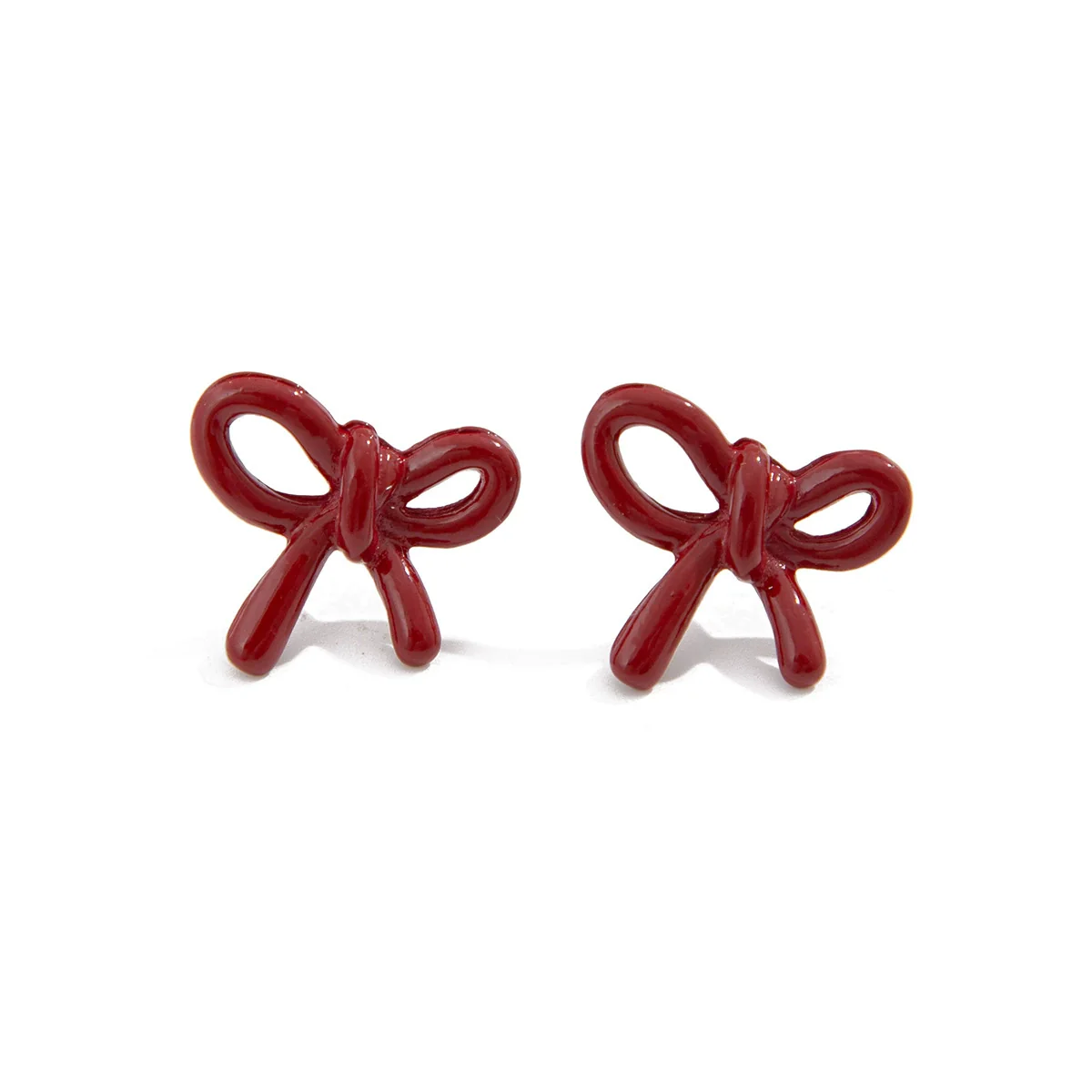 Metal Flower Bow Geometric Earrings With Electroplating For Women - Image 5