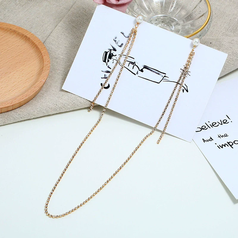 Metal Flower Geometric Natural Style Electroplated Earrings And Long Necklace For Women - Image 2