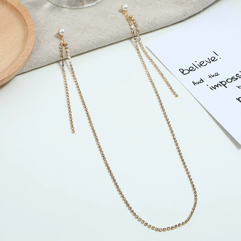 Metal Flower Geometric Natural Style Electroplated Earrings And Long Necklace For Women - Image 3