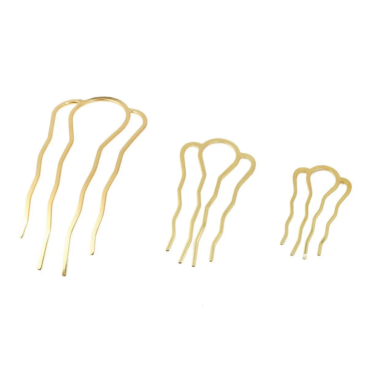 Metal Fourtooth Small Wave Pattern Hairpin Hair Comb With Electroplating Treatment - Image 5
