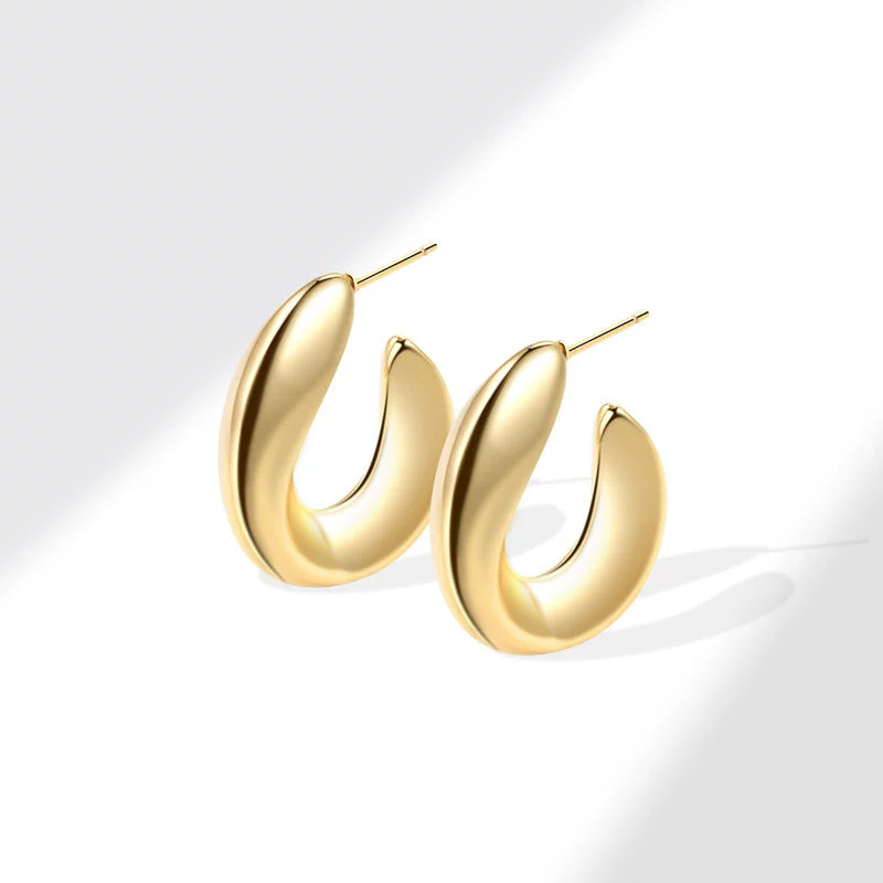 Metal Geometric Copper Earrings With Real Gold Plating - Image 38