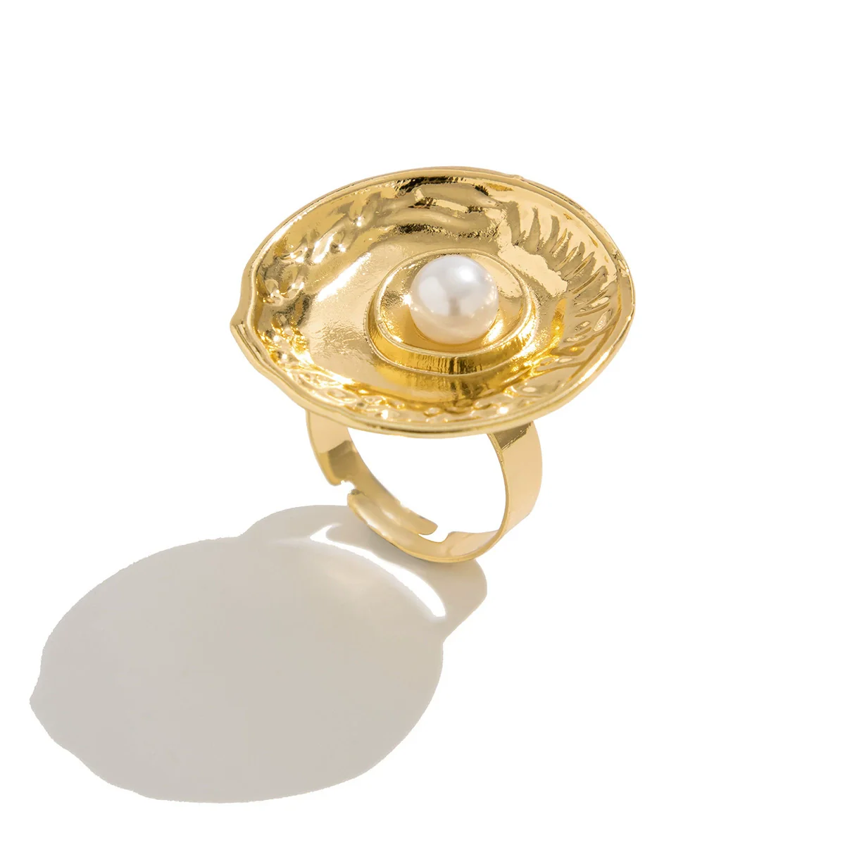 Metal Geometric Hollow Ring Electroplated For Women - Image 5