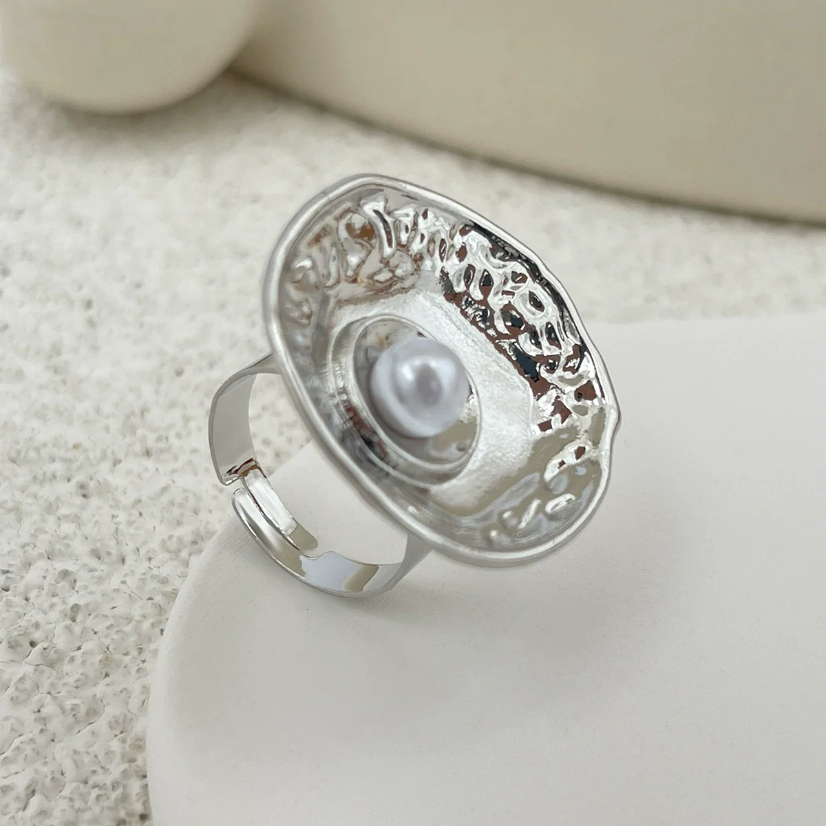 Metal Geometric Hollow Ring Electroplated For Women - Image 9