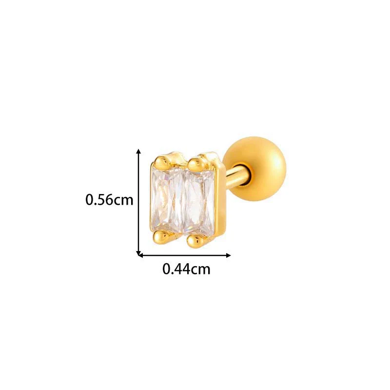 Metal Geometric Pendant Stainless Steel Rod Ear Nail Inlaid Zircon Set With Diamonds - Image 11
