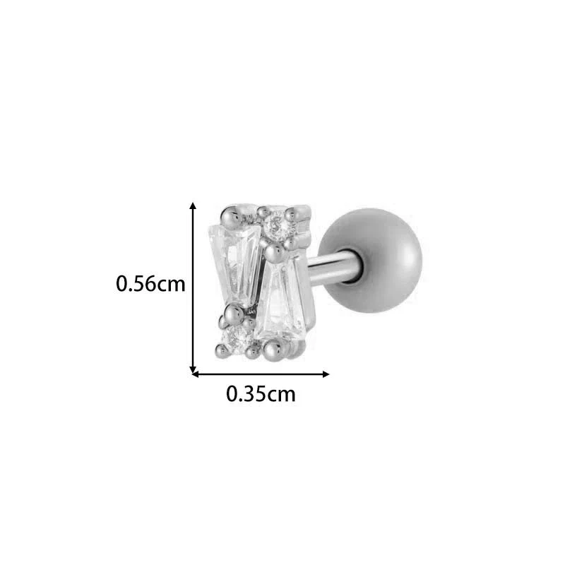 Metal Geometric Pendant Stainless Steel Rod Ear Nail Inlaid Zircon Set With Diamonds - Image 18