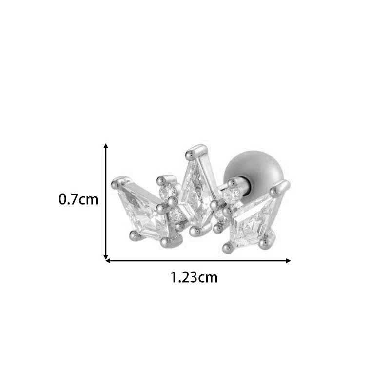 Metal Geometric Pendant Stainless Steel Rod Ear Nail Inlaid Zircon Set With Diamonds - Image 29