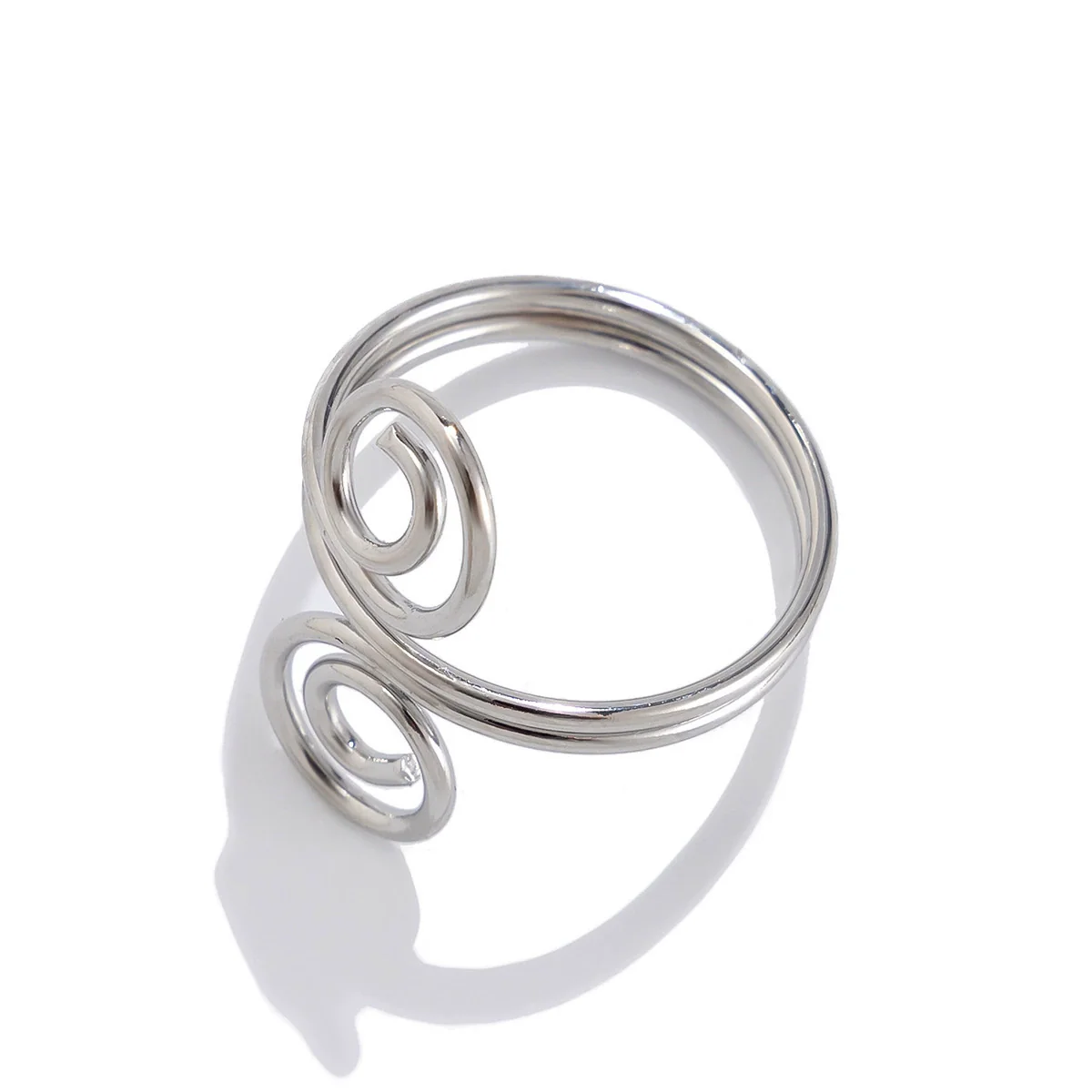 Metal Geometric Personality Open Ring And Hoop Finger Ring Bracelet With Metal Thread Winding And Electroplating - Image 4