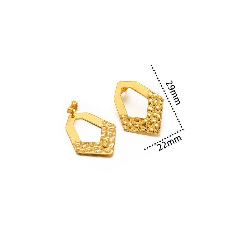 Metal Geometric Semiembossed Peach Heart Water Drop Jewelry Accessories Ear Pin Ear Stud Diy Pendant Earring Base With Electroplating - Image 10