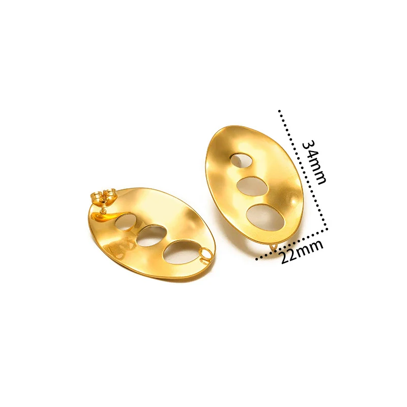 Metal Geometric Semiembossed Peach Heart Water Drop Jewelry Accessories Ear Pin Ear Stud Diy Pendant Earring Base With Electroplating - Image 12