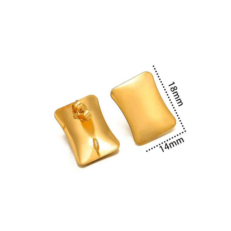 Metal Geometric Semiembossed Peach Heart Water Drop Jewelry Accessories Ear Pin Ear Stud Diy Pendant Earring Base With Electroplating - Image 13