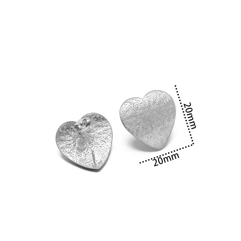 Metal Geometric Semiembossed Peach Heart Water Drop Jewelry Accessories Ear Pin Ear Stud Diy Pendant Earring Base With Electroplating - Image 14