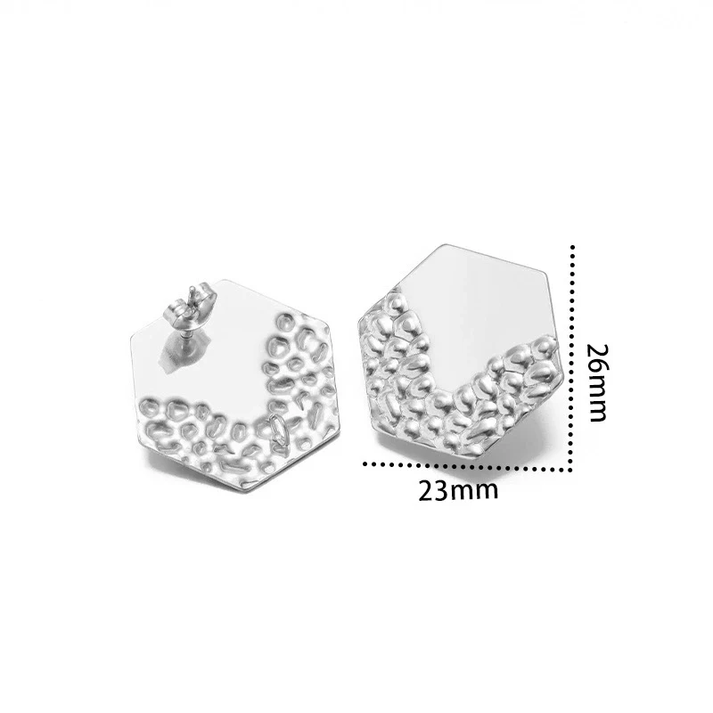 Metal Geometric Semiembossed Peach Heart Water Drop Jewelry Accessories Ear Pin Ear Stud Diy Pendant Earring Base With Electroplating - Image 15