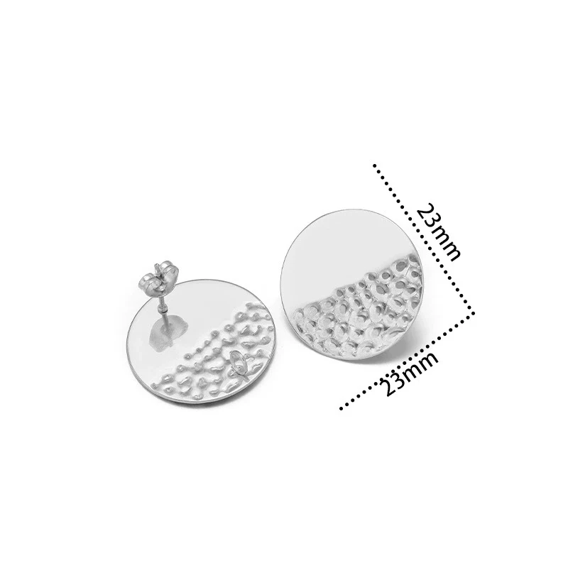 Metal Geometric Semiembossed Peach Heart Water Drop Jewelry Accessories Ear Pin Ear Stud Diy Pendant Earring Base With Electroplating - Image 16