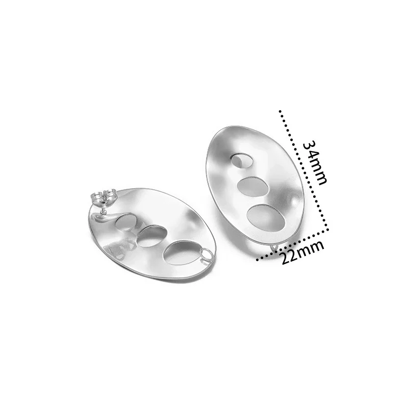 Metal Geometric Semiembossed Peach Heart Water Drop Jewelry Accessories Ear Pin Ear Stud Diy Pendant Earring Base With Electroplating - Image 21