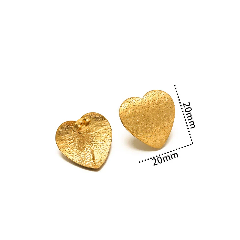 Metal Geometric Semiembossed Peach Heart Water Drop Jewelry Accessories Ear Pin Ear Stud Diy Pendant Earring Base With Electroplating - Image 5