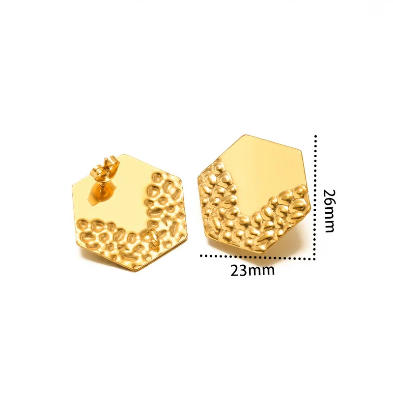 Metal Geometric Semiembossed Peach Heart Water Drop Jewelry Accessories Ear Pin Ear Stud Diy Pendant Earring Base With Electroplating - Image 6