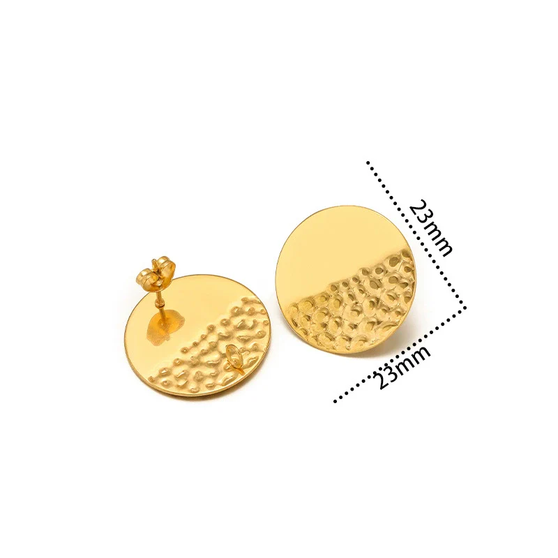 Metal Geometric Semiembossed Peach Heart Water Drop Jewelry Accessories Ear Pin Ear Stud Diy Pendant Earring Base With Electroplating - Image 7