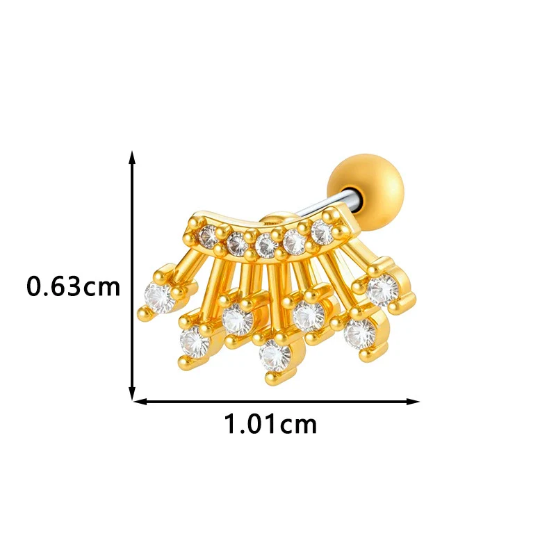 Metal Geometric Style Electroplating Stainless Steel Ear Studs For Women - Image 15