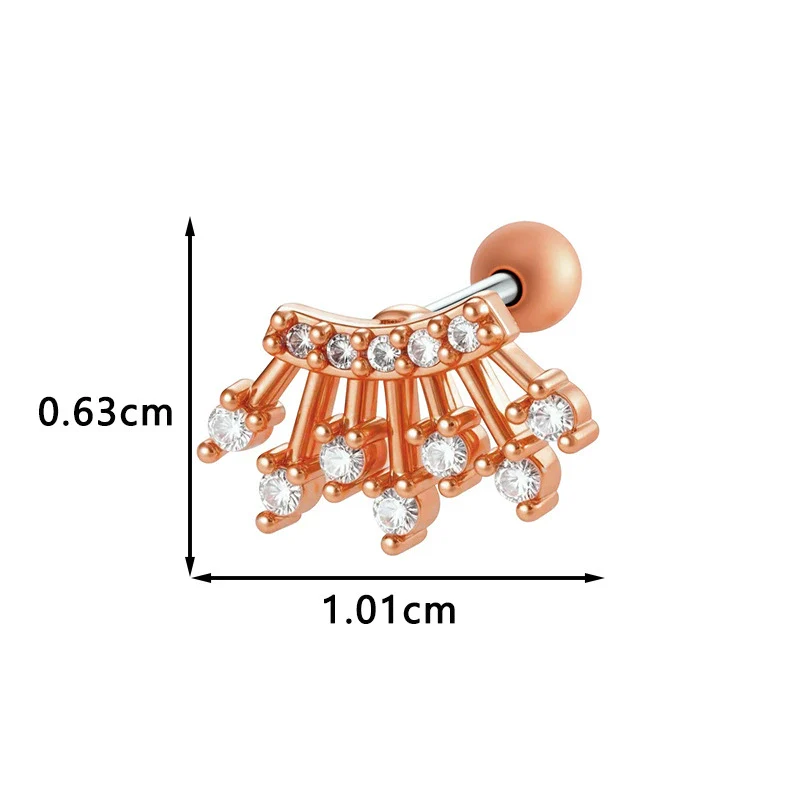 Metal Geometric Style Electroplating Stainless Steel Ear Studs For Women - Image 17