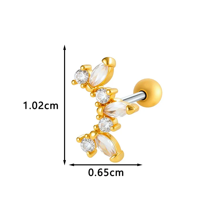 Metal Geometric Style Electroplating Stainless Steel Ear Studs For Women - Image 18