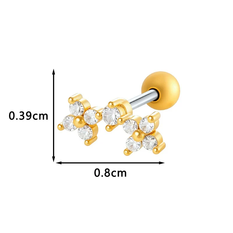 Metal Geometric Style Electroplating Stainless Steel Ear Studs For Women - Image 21