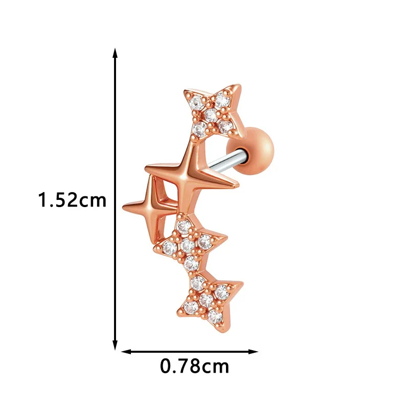 Metal Geometric Style Electroplating Stainless Steel Ear Studs For Women - Image 29