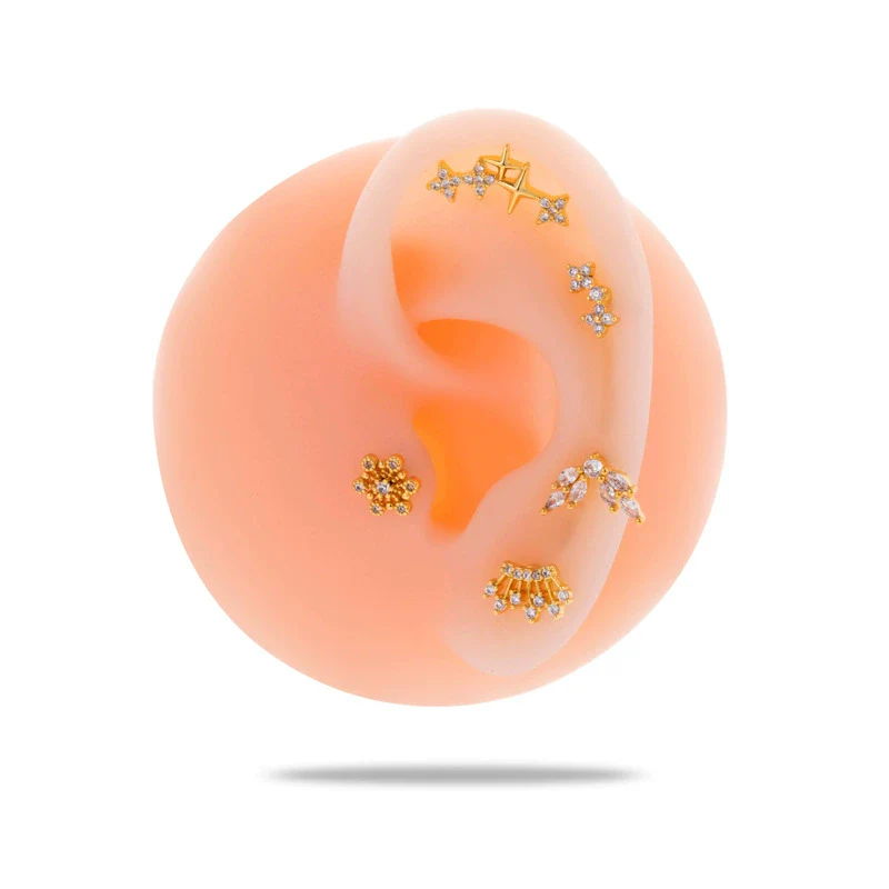 Metal Geometric Style Electroplating Stainless Steel Ear Studs For Women - Image 5