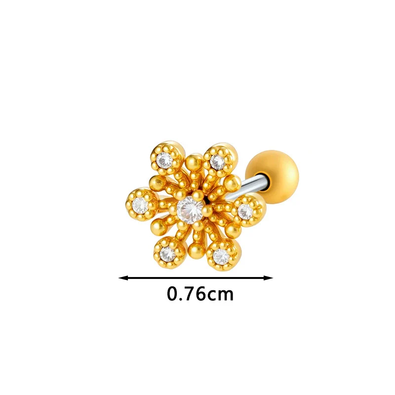 Metal Geometric Style Electroplating Stainless Steel Ear Studs For Women - Image 6